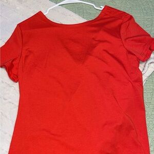 SHEIN Red Fitted Short Sleeve Tee